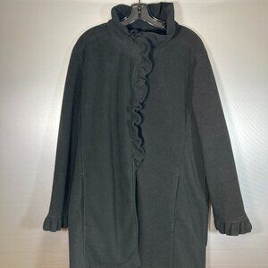 Black Frilly Sarah Spencer Fleece Jacket, size 1X